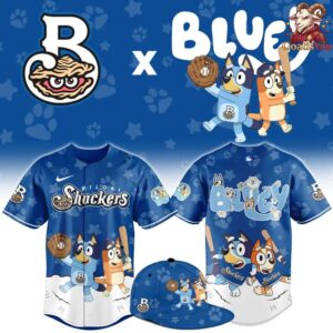 Biloxi Shuckers x Bluey Night Special Edition Baseball Jersey 1