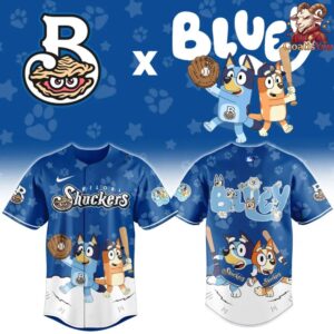 Biloxi Shuckers x Bluey Night Special Edition Baseball Jersey 2