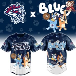 Binghamton Rumble Ponies x Bluey Night Special Edition Baseball Jersey 2