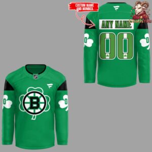Boston Bruins Happy Saint Patrick's Day 2026 Hockey Jersey 2