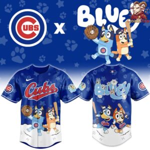 Chicago Cubs Bluey Night Special Edition Baseball Jersey 2