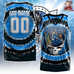 Dallas Mavericks Collab Grateful Dead Special Edition Basketball Jersey 1