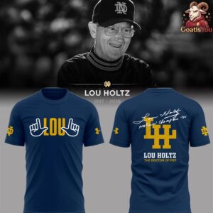 Legendary Coach Lou Holtz Notre Dame Memorial T Shirt 1
