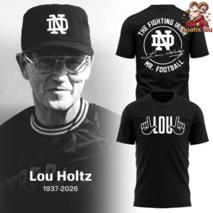 Legendary Coach Lou Holtz Notre Dame Memorial T Shirt 3