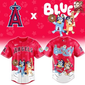 Los Angeles Angels Bluey Night Special Edition Baseball Jersey 2