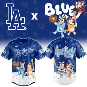 Los Angeles Dodgers Bluey Night Special Edition Baseball Jersey 2