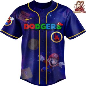 Los Angeles Dodgers Super Mario Galaxy Movie Baseball Jersey 2