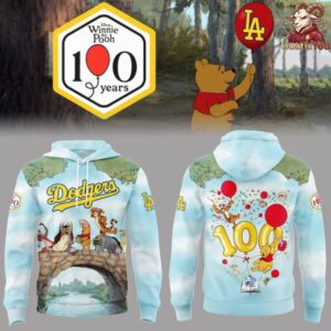 Los Angeles Dodgers Winnie Pooh 100 Year Anniversary Hoodie