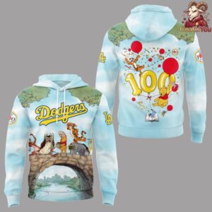 Los Angeles Dodgers Winnie Pooh 100 Year Anniversary Hoodie 2 1