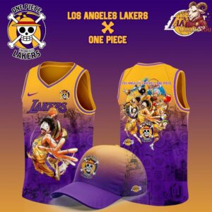 Los Angeles Lakers One Piece Straw Hat Pirates Basketball Jersey