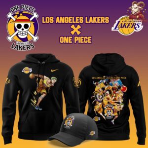 Los Angeles Lakers x One Piece The Straw Hat Pirates Black Hoodie 4 1