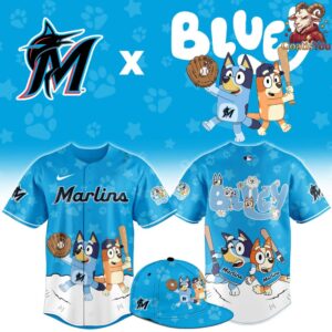 Miami Marlins Bluey Night Special Edition Baseball Jersey 1