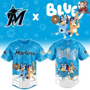 Miami Marlins Bluey Night Special Edition Baseball Jersey 2