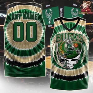 Milwaukee Bucks Collab Grateful Dead Special Edition Basketball Jersey 1