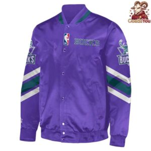 NBA Milwaukee Bucks Retro Purple Starter Limited Edition Jacket 2