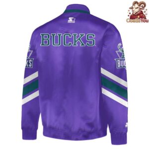 NBA Milwaukee Bucks Retro Purple Starter Limited Edition Jacket 3