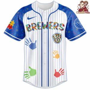 Official Style Milwaukee Brewers Autism Awareness 2026 Baseball Jersey 2
