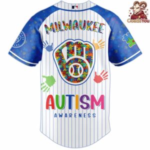 Official Style Milwaukee Brewers Autism Awareness 2026 Baseball Jersey 3