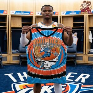 Oklahoma City Thunder Collab Grateful Dead Special Edition Basketball Jersey 2