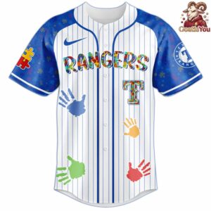 Texas Rangers Autism Awareness Special Edition Baseball Jersey 2