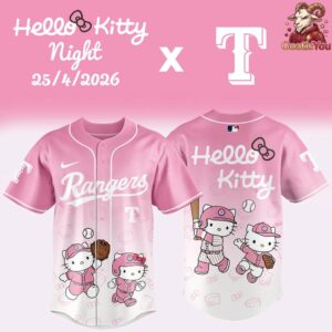 Texas Rangers x Hello Kitty Night 2026 Limited Edition Baseball Jersey