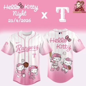 Texas Rangers x x Hello Kitty Night 2026 Limited Edition Baseball Jersey 2