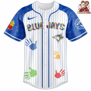 Toranto Blue Jays Autism Awareness Special Edition Baseball Jersey 2