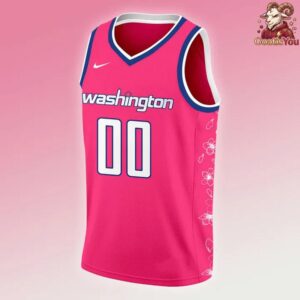 Washington Wizards Cherry Blossom Uniform Basketball Jersey 2 1