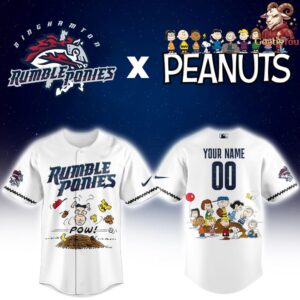 Binghamton Rumble Ponies x Peanuts Night Limited Edition Baseball Jersey 2
