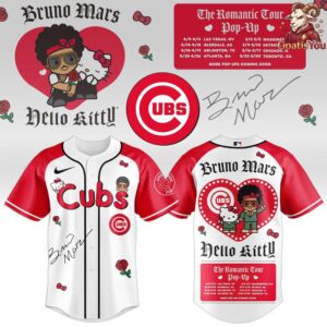 Chicago Cubs x Bruno Mars x Hello Kitty x The Romantic Tour Jersey