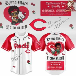 Cincinnati Reds x Bruno Mars x Hello Kitty x The Romantic Tour Jersey