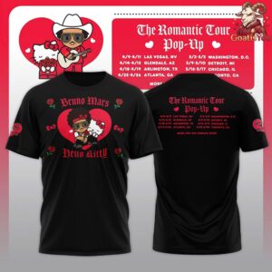 Hello Kitty x Bruno Mars x The Romantic Tour Pop Up T Shirt 3 1