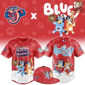 Jacksonville Jumbo Shrimp x Bluey Night Limited Edition Baseball Jersey 1