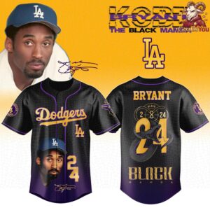 Los Angeles Dodgers x Kobe Bryant x Black Mamba Baseball Jersey