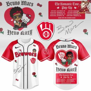 Milwaukee Brewers x Bruno Mars x Hello Kitty x The Romantic Tour Jersey