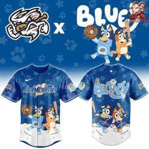 Omaha Storm Chasers x Bluey Night Limited Edition Baseball Jersey 2
