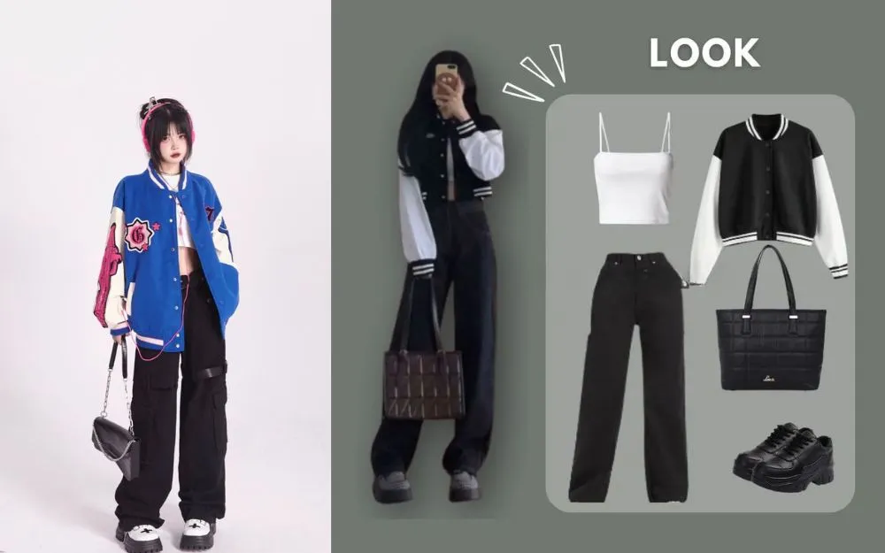 Styling a varsity jacket with culottes