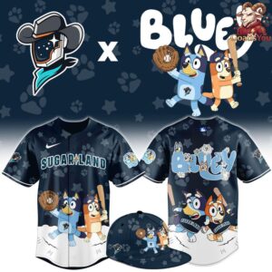Sugar Land Space Cowboys x Bluey Night Limited Edition Baseball Jersey 1