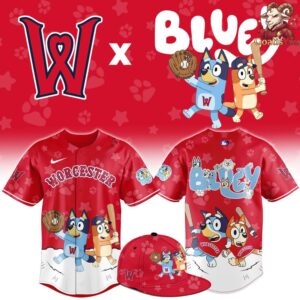 Worcester Red Sox x Bluey Night Limited Edition Baseball Jersey 1