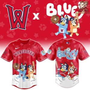 Worcester Red Sox x Bluey Night Limited Edition Baseball Jersey 2
